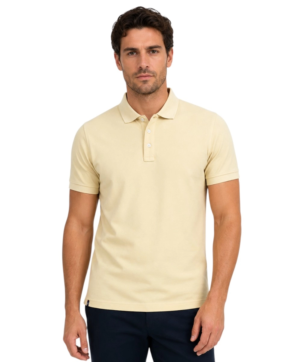 Scuola Nautica Italiana - Ανδρική Κοντομάνικη Μπλούζα Polo 858867-BEIGE Μπεζ