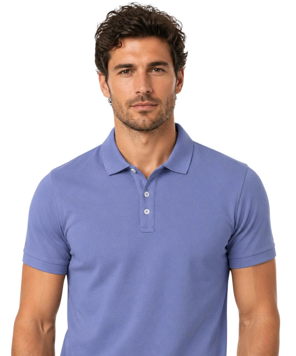 Scuola Nautica Italiana - Ανδρική Κοντομάνικη Μπλούζα Polo 858867-DENIM Μπλε Ανοιχτό