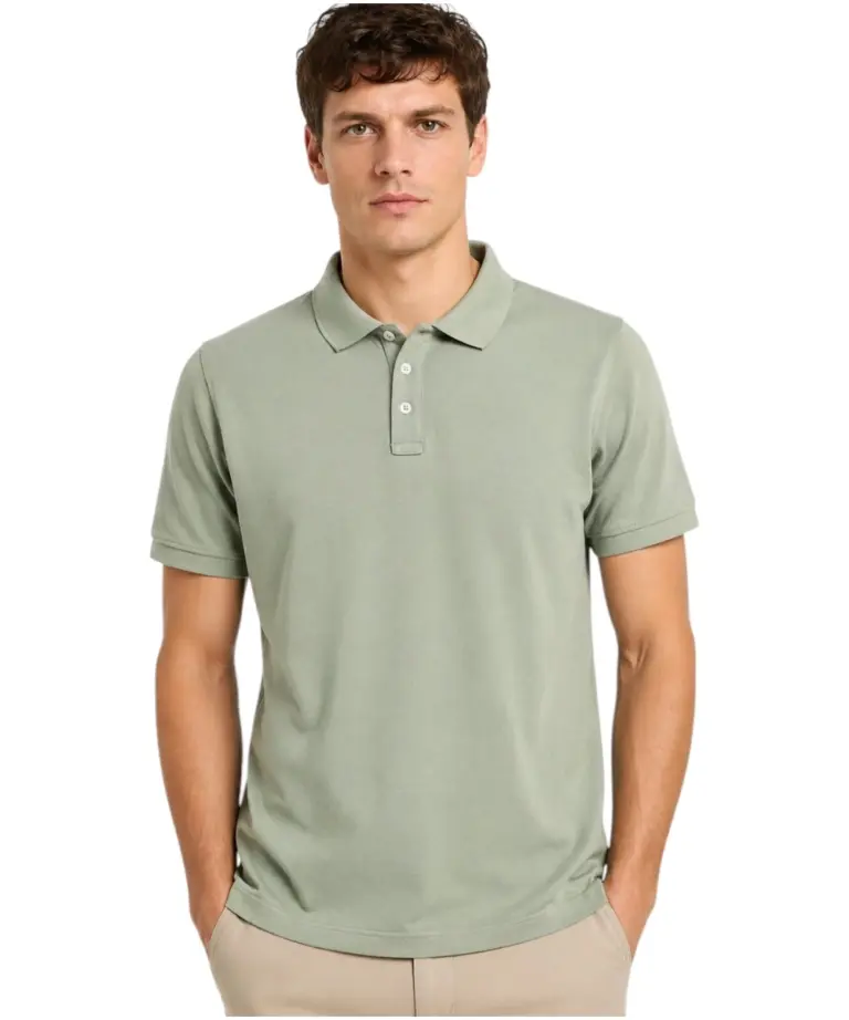 Scuola Nautica Italiana - Ανδρική Κοντομάνικη Μπλούζα Polo 858867-SNIPER Λαδί
