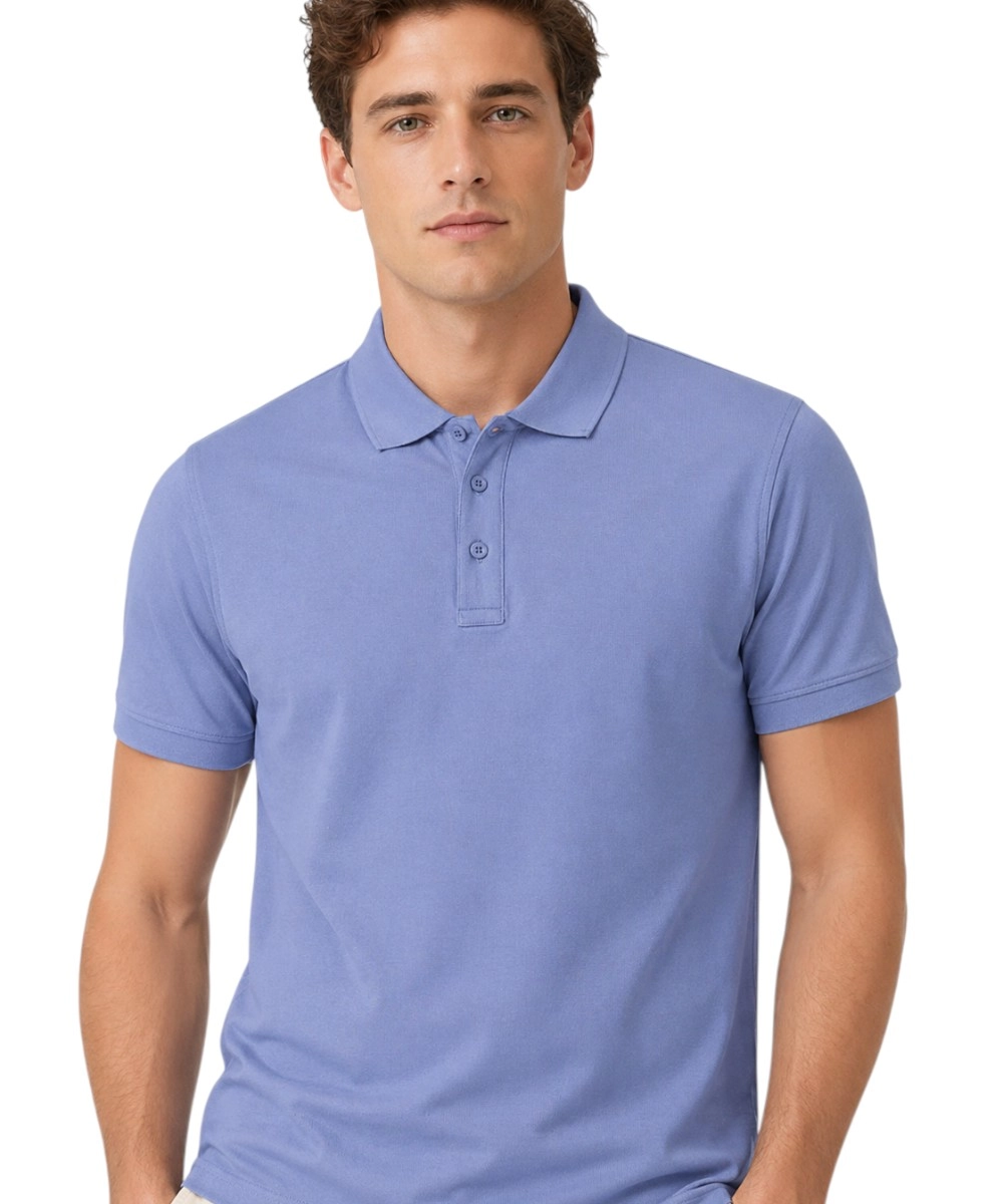 Scuola Nautica Italiana - Ανδρική Κοντομάνικη Μπλούζα Polo 868869-DENIM Μπλε Ανοιχτό
