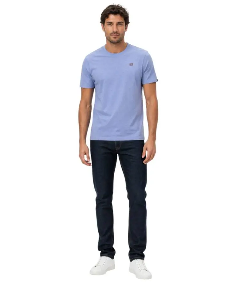 Scuola Nautica Italiana - Ανδρικό T-shirt Κοντομάνικο 836016-DENIM Μπλε Ανοιχτό