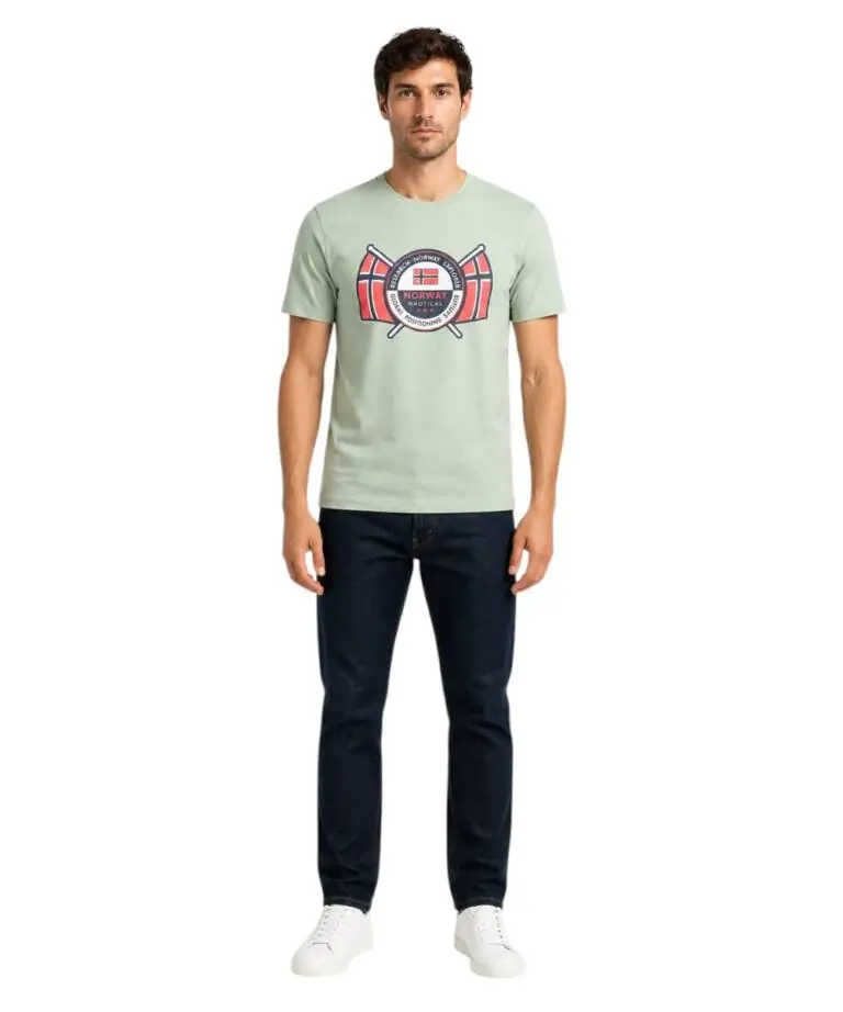 Scuola Nautica Italiana - Ανδρικό T-shirt Κοντομάνικο 856028-SAILOR Πράσινο Ανοιχτό