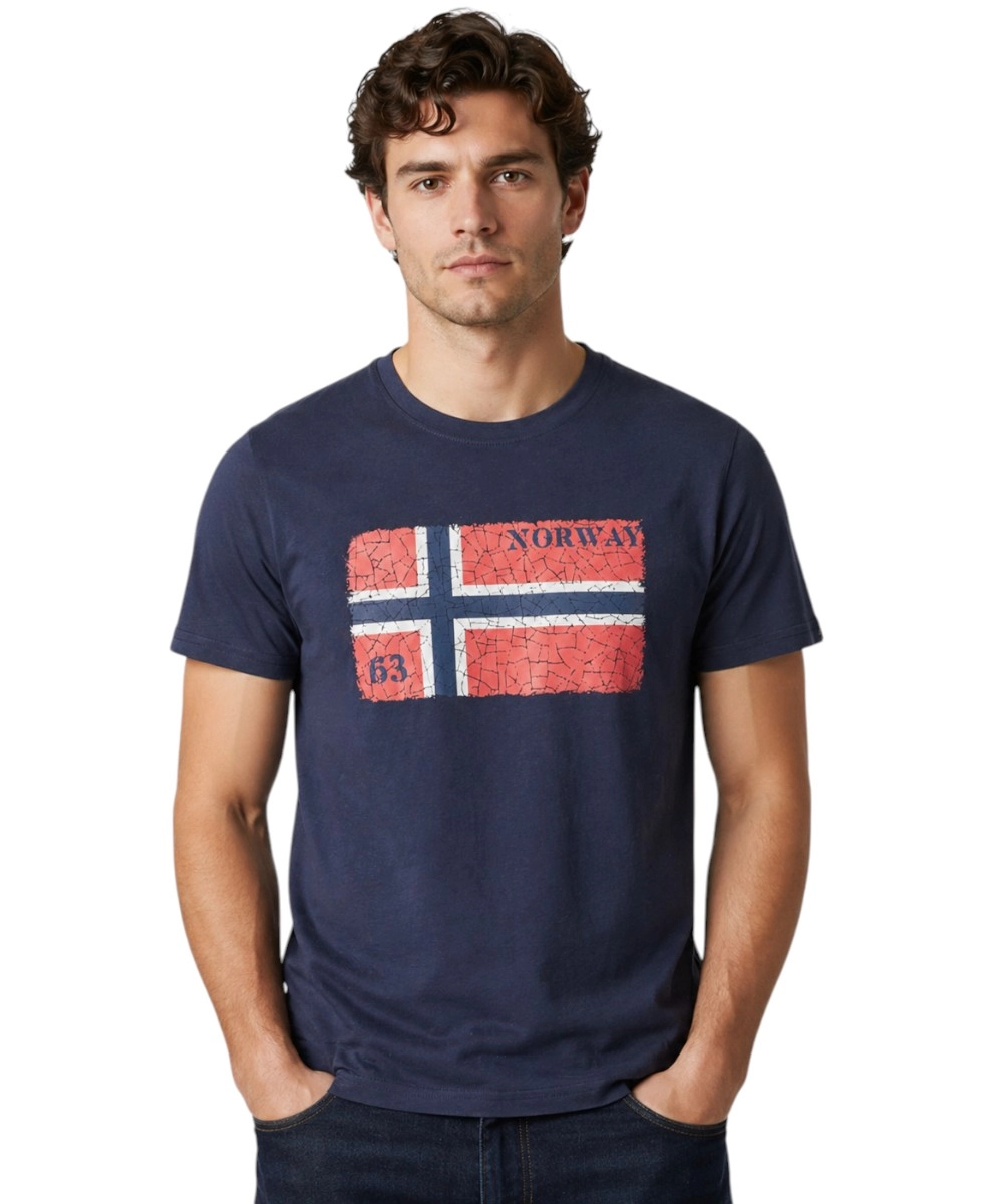 Scuola Nautica Italiana - Ανδρικό T-shirt Κοντομάνικο 866020-NAVY Μπλε Ναυτικό