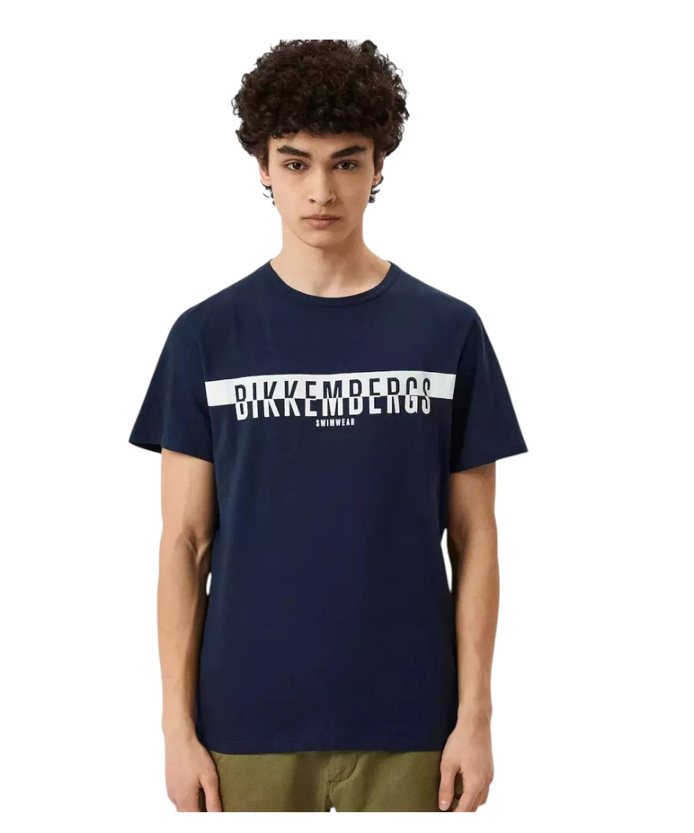 Bikkembergs - Ανδρικό T-shirt Κοντομάνικο BKK2MTS03-NAVY Μπλε
