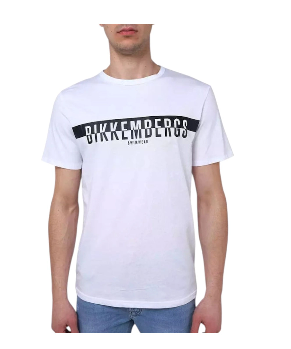 Bikkembergs - Ανδρικό T-shirt Κοντομάνικο BKK2MTS03-WHITE Λευκό