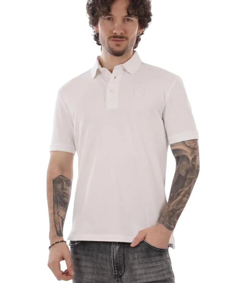 Blauer - Ανδρική Κοντομάνικη Μπλούζα Polo Πικέ Alban 26SBLUT02298-100 Λευκό