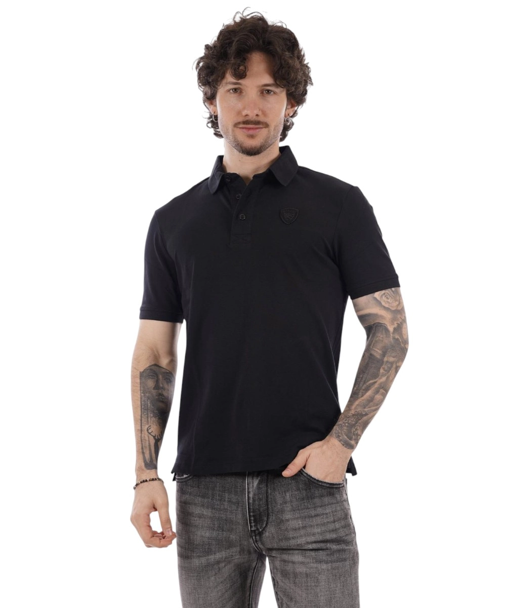 Blauer - Ανδρική Κοντομάνικη Μπλούζα Polo Πικέ Albans 26SBLUT02298-999 Μαύρο