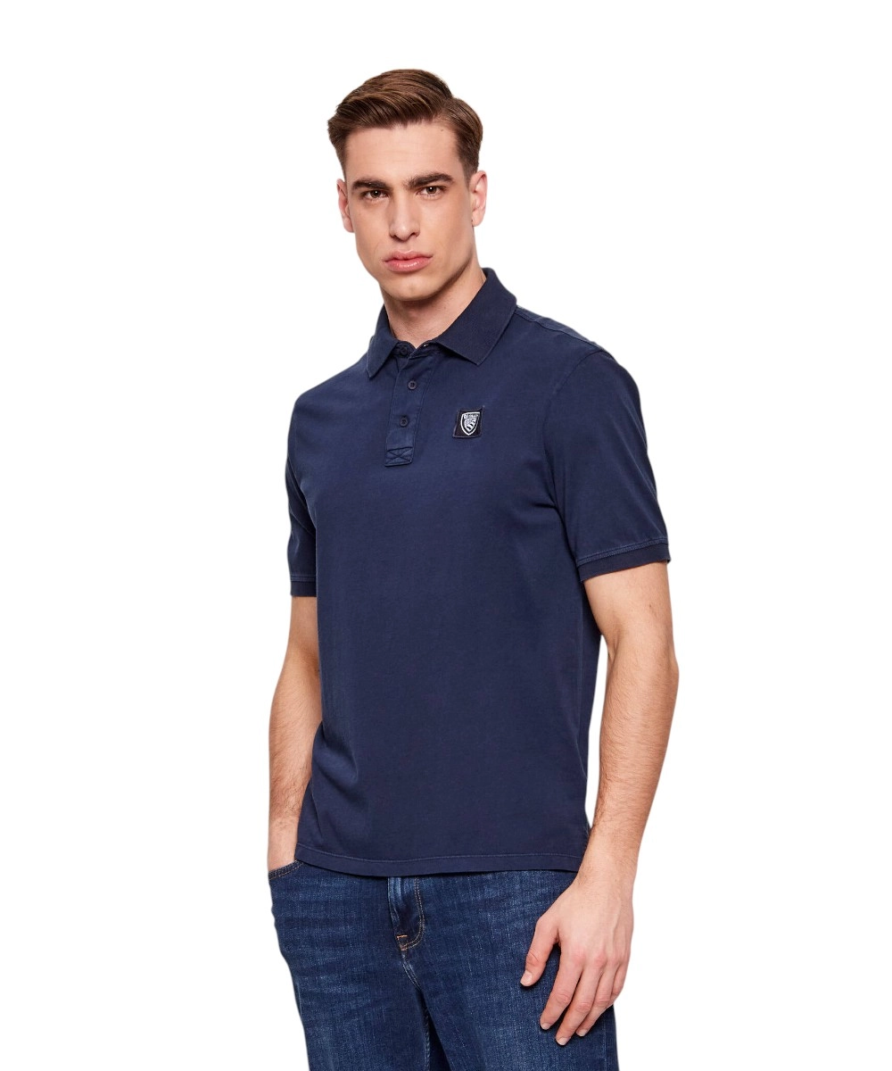 Blauer - Ανδρική Κοντομάνικη Μπλούζα Polo Πικέ Devitt 26SBLUT02307-888 Μπλε