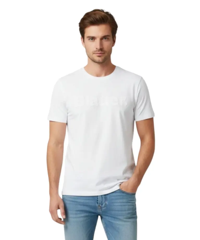 Blauer - Ανδρική Κοντομάνικη Μπλούζα T-Shirt Bourn 26SBLUH02287-100 Λευκό