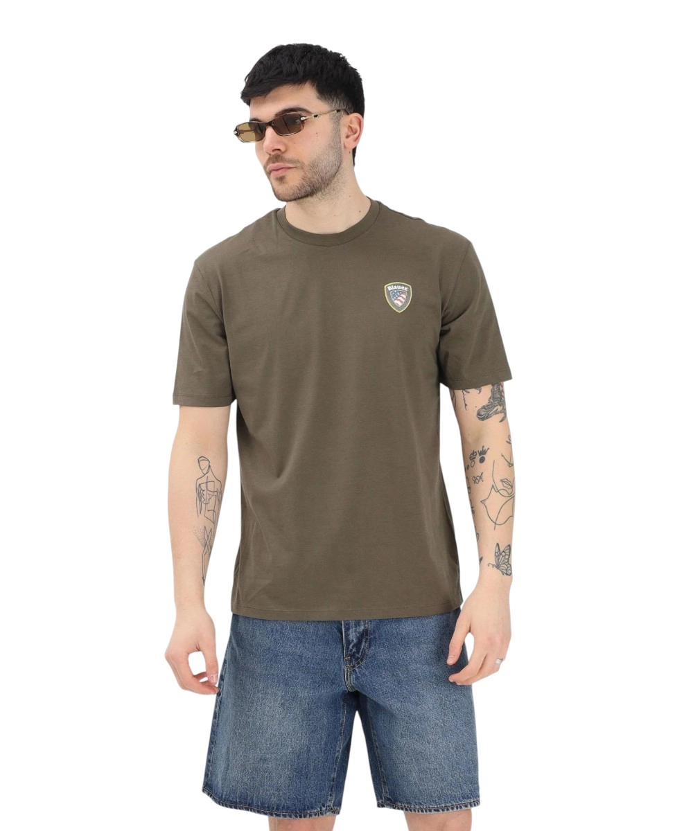Blauer - Ανδρική Κοντομάνικη Μπλούζα T-Shirt Faxon 26SBLUH02284-60H Λαδί