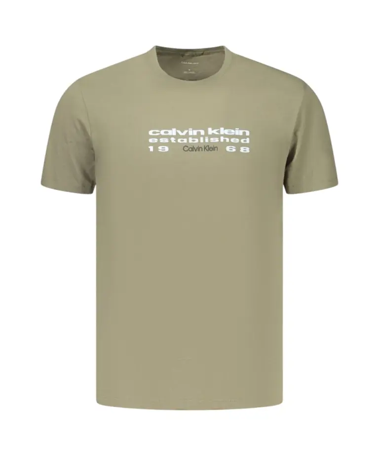 Calvin Klein - Ανδρικό T-shirt SS 30s EU Regular Fit LV04RG800G-LDY Λαδί