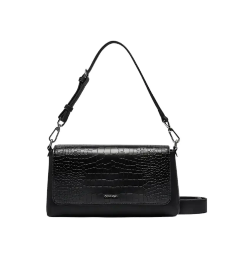 Calvin Klein - Γυναικεία Τσάντα Ck Must Shoulder Bag Croco K60K612111-BEH Μαύρο