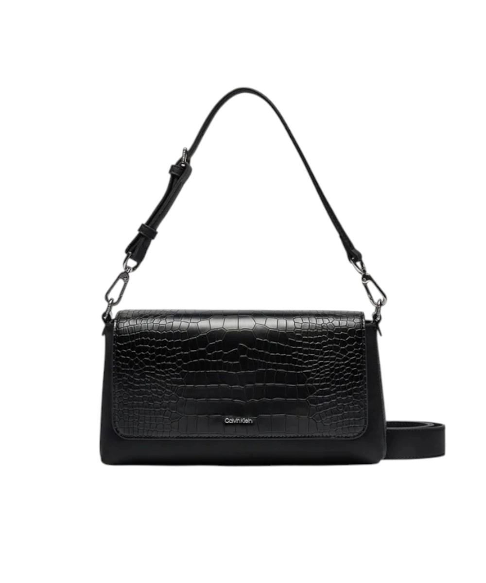 Calvin Klein - Γυναικεία Τσάντα Ck Must Shoulder Bag Croco K60K612111-BEH Μαύρο