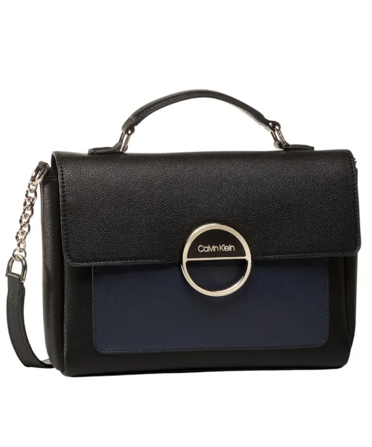 Calvin Klein - Γυναικεία Τσάντα Disc Top Handle Satchel K60K606509-BAX Μαύρο
