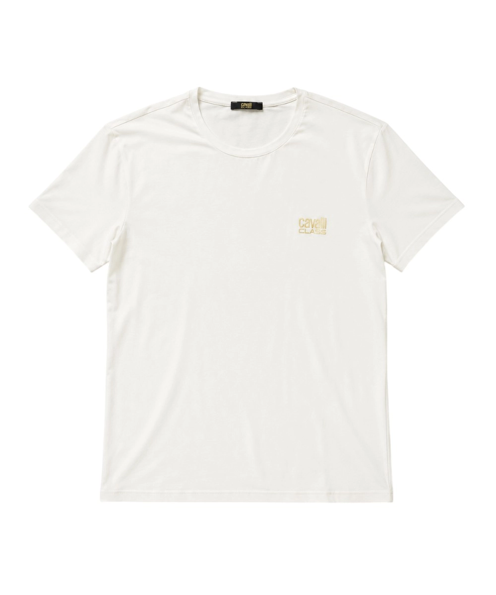 Cavalli Class - Ανδρική Μπλούζα T-Shirt Κοντομάνικη Regular Fit QXO03DJD003-00053 Λευκό