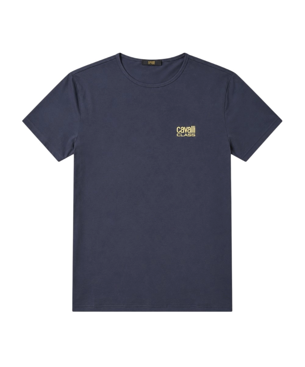 Cavalli Class - Ανδρική Μπλούζα T-Shirt Κοντομάνικη Regular Fit QXO03DJD003-04926 Μπλε