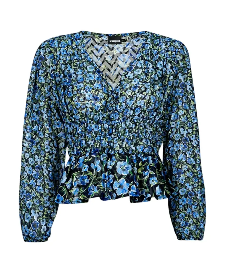 Desigual - Γυναικεία Μπλούζα Πουκάμισο Zoé 24SWBW17-5000 Μπλε