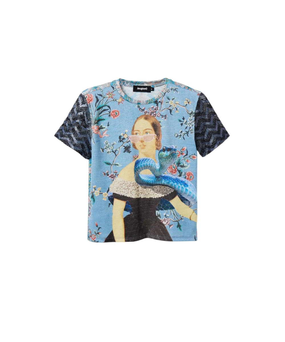 Desigual - Γυναικείο T-shirt Filipa 23SWTKBA-5000 Γαλάζιο