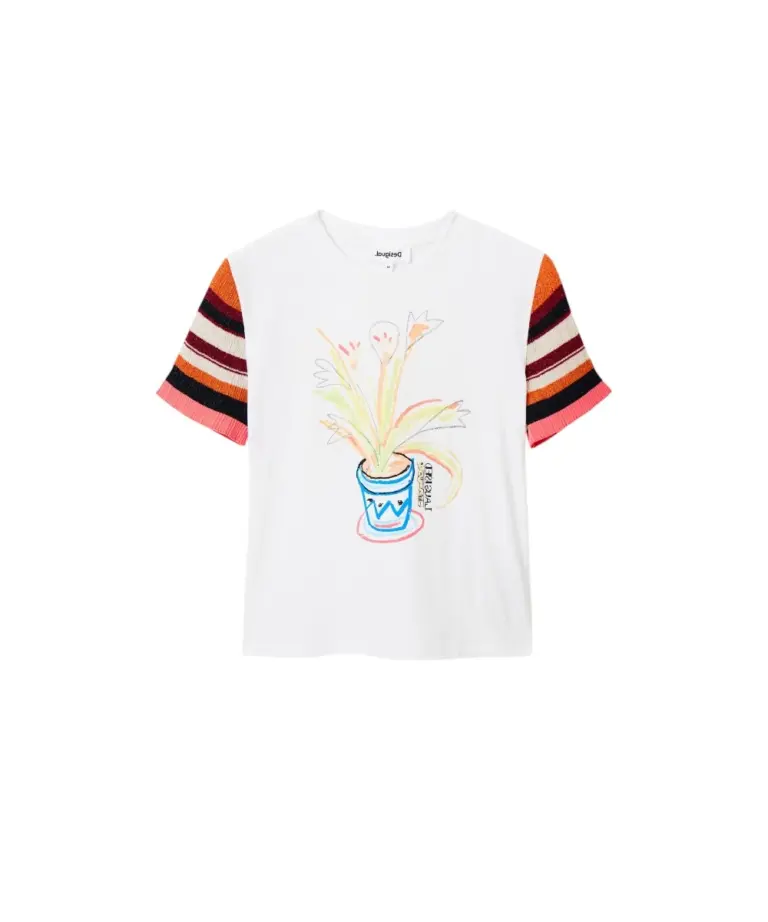 Desigual - Γυναικείο T-shirt Tricou 23SWTK80-1000 Λευκό