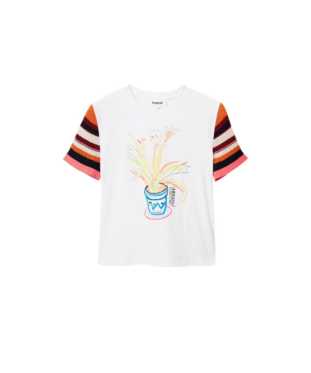 Desigual - Γυναικείο T-shirt Tricou 23SWTK80-1000 Λευκό