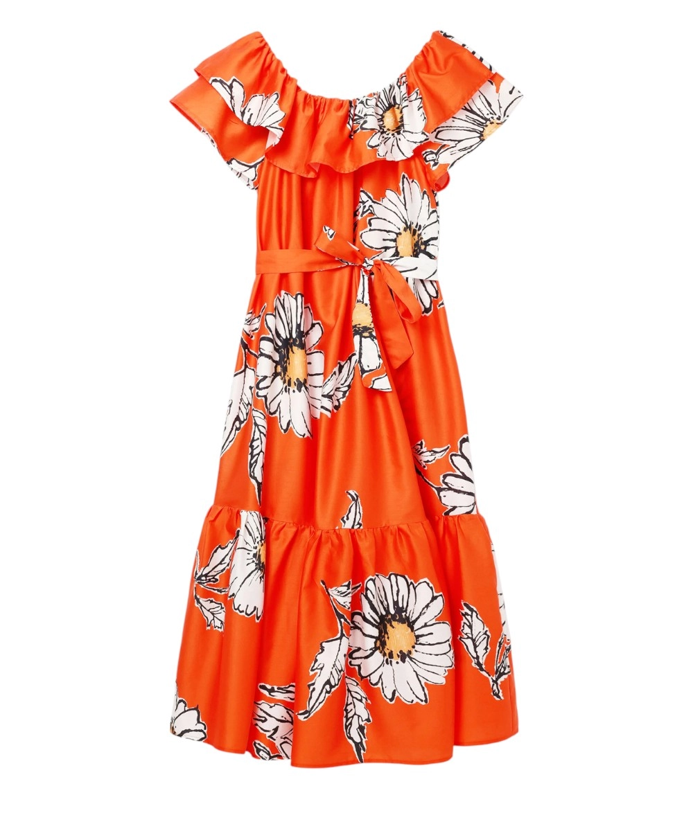 Desigual - Γυναικείο Φόρεμα Midi Georgeo 24SWVW02-7002 Πορτοκαλί
