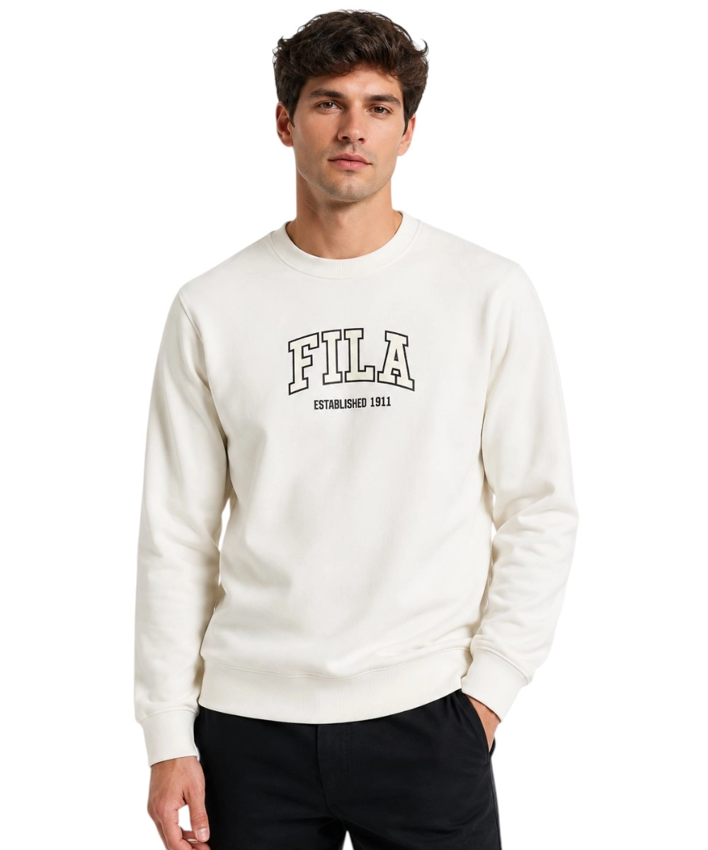Fila - Ανδρική Μπλούζα Φούτερ Rifredi FAM1354-10001 Λευκό