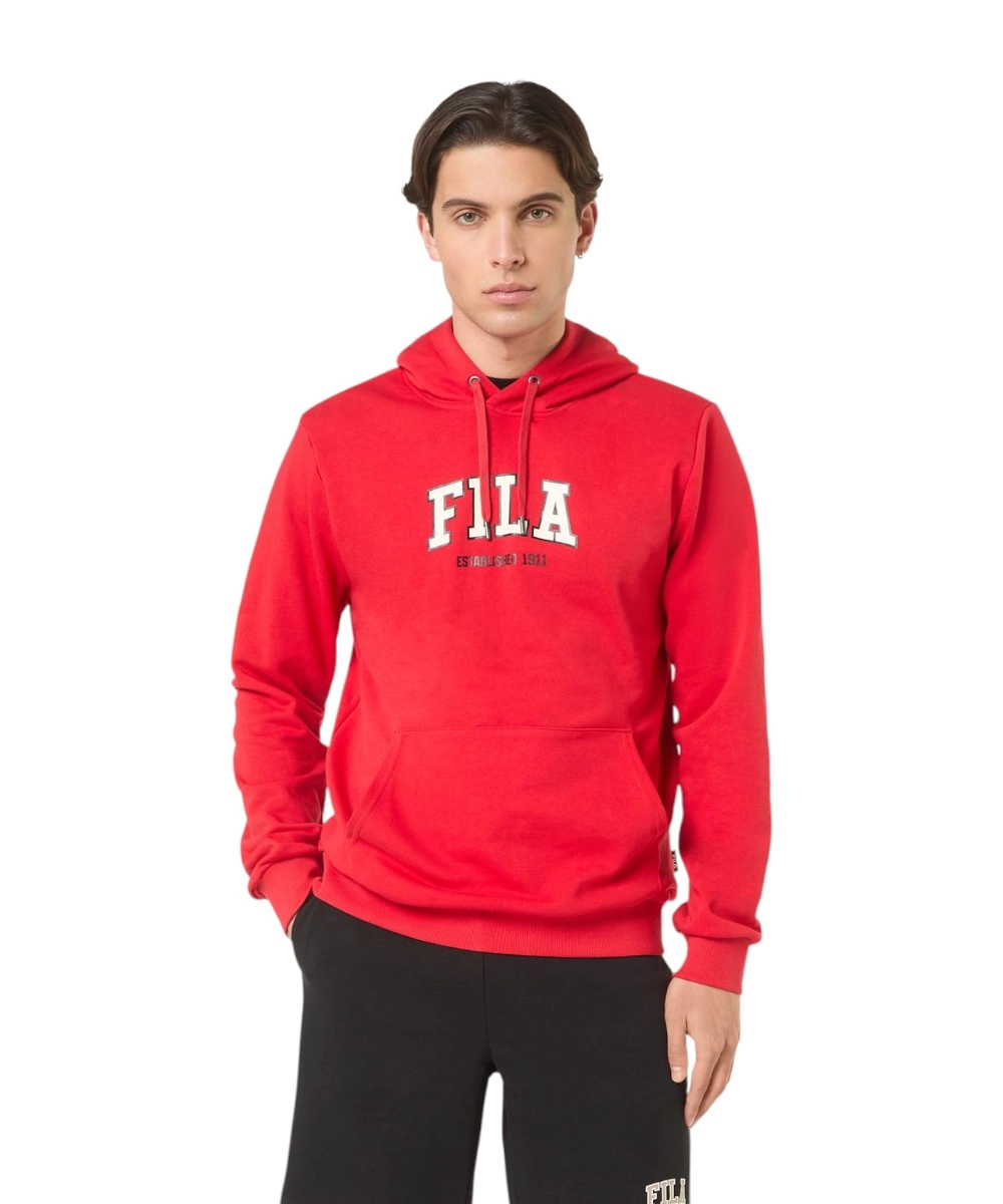 Fila - Ανδρική Μπλούζα Φούτερ Με Κουκούλα Rifredi FAM1218-30002 Κόκκινο