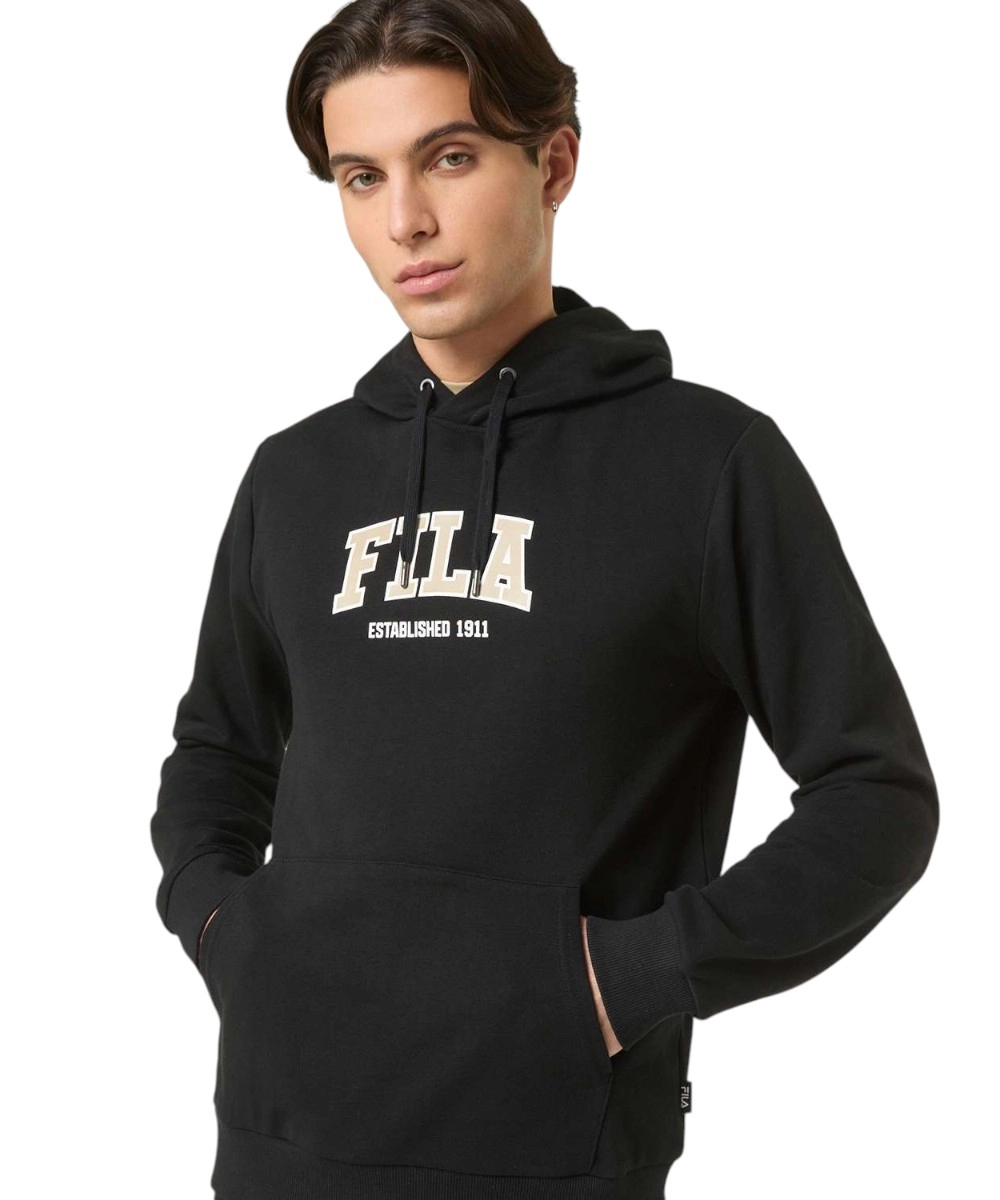 Fila - Ανδρική Μπλούζα Φούτερ Με Κουκούλα Rifredi FAM1218-80010 Μαύρο