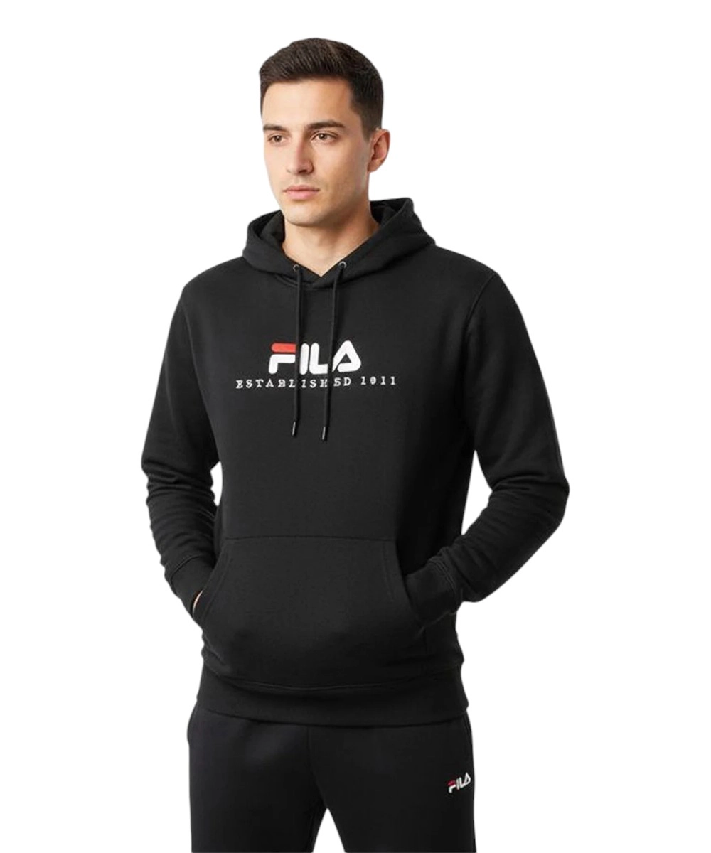 Fila - Ανδρική Μπλούζα Φούτερ Με Κουκούλα Valsera FAU0227-80010 Μαύρο