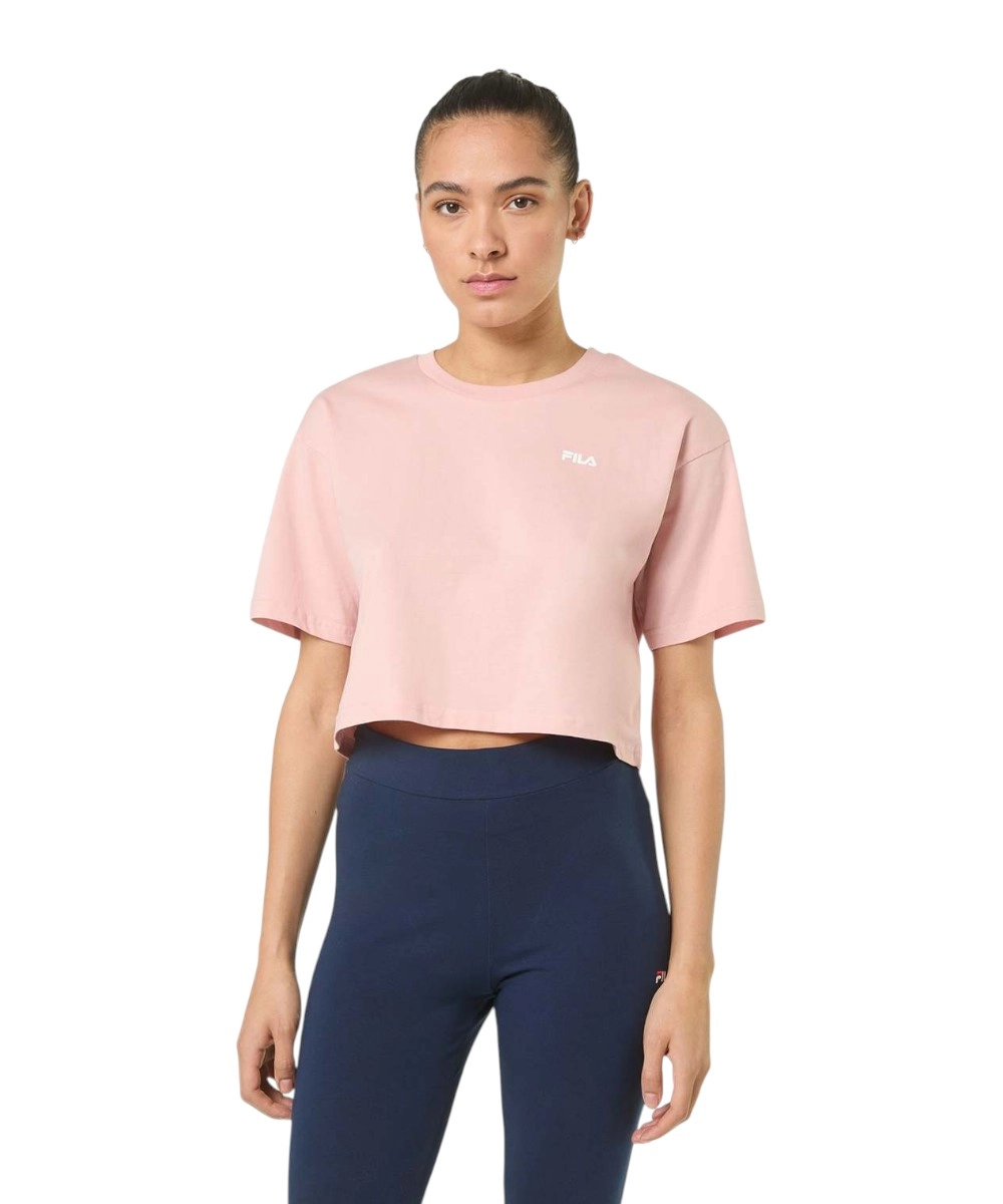 Fila - Γυναικείο Αθλητικό T-shirt Locri loose Cropped tee FAW1056-40133 Ροζ