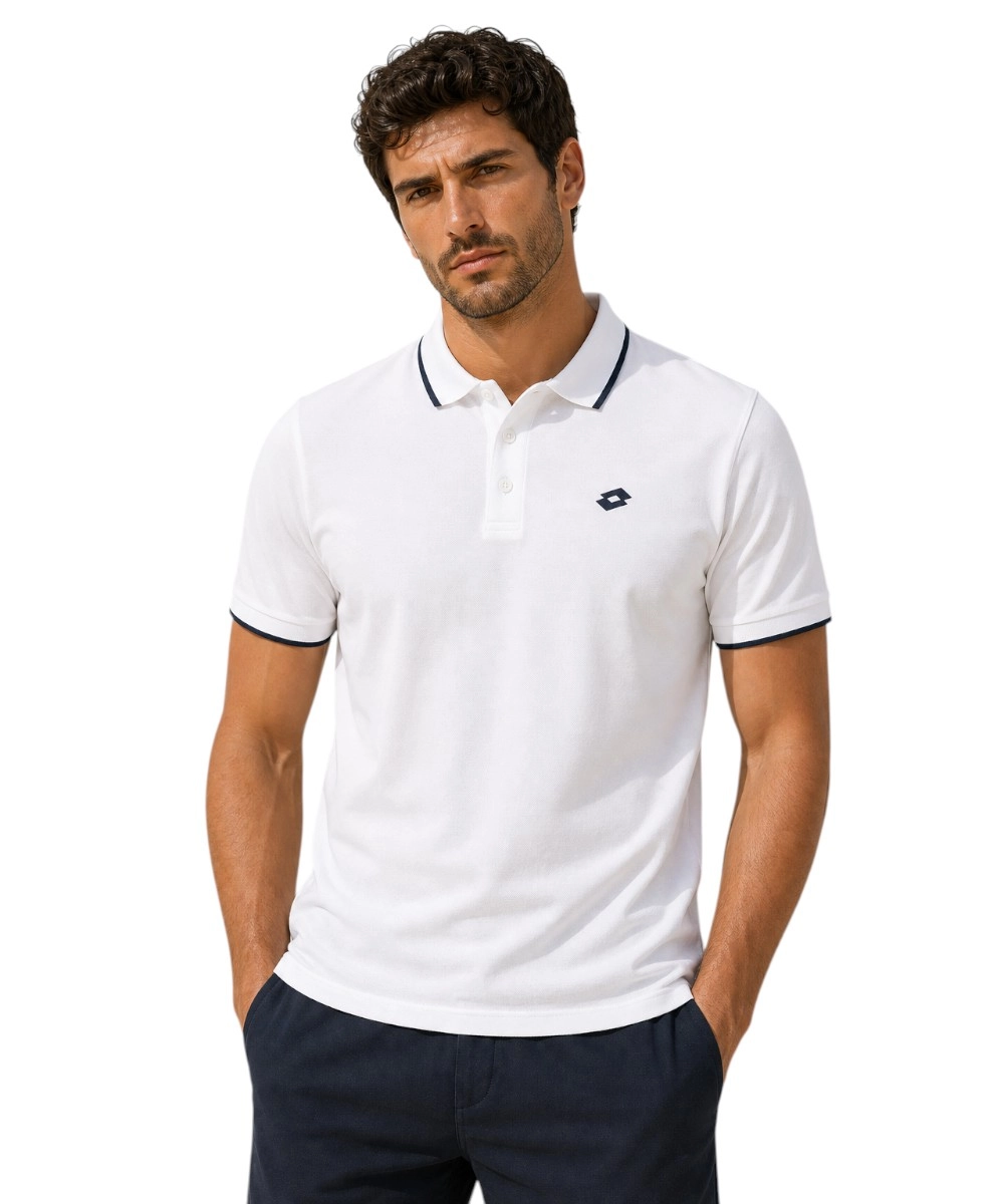 Lotto - Ανδρικό Polo Regular Fit 438888-WHITE Λευκό
