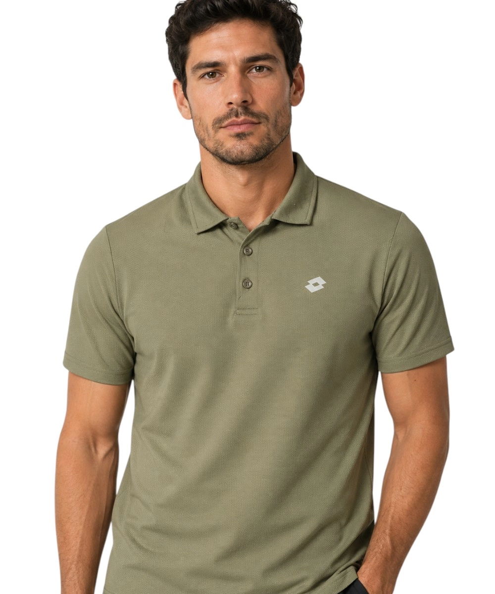Lotto - Ανδρικό Κοντομάνικο Polo Athletic Regular Fit Dry-Tech 468840-SNIPER Χακί
