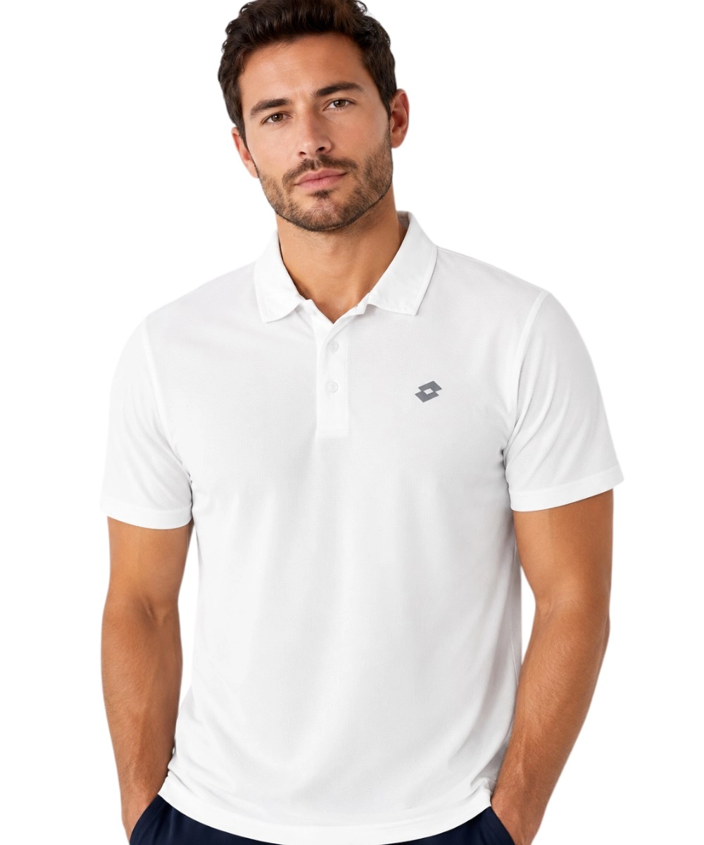 Lotto - Ανδρικό Κοντομάνικο Polo Athletic Regular Fit Dry-Tech 468840-WHITE Λευκό