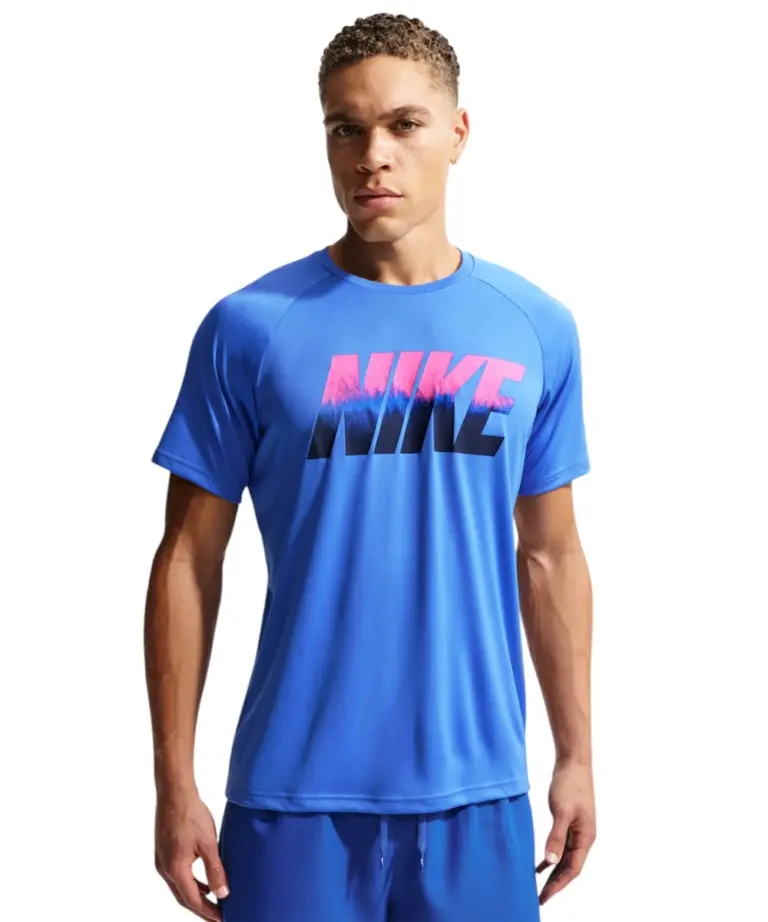 Nike - Ανδρική Αντηλιακή Μπλούζα Short Sleeve Hydroguard NESSG580-434 Μπλε