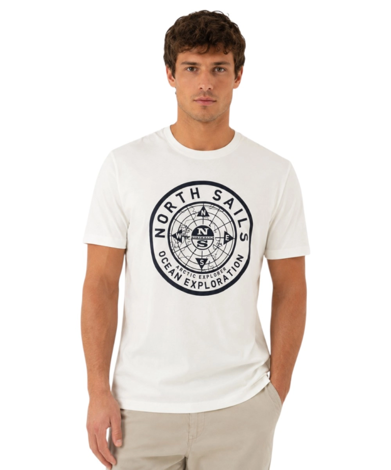 North Sails - Ανδρικό T-shirt Κοντομάνικο Regular Fit 996025-000-0101 Λευκό
