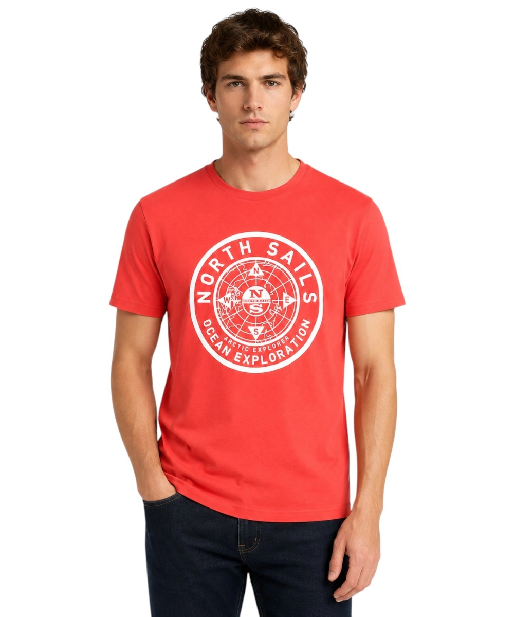 North Sails - Ανδρικό T-shirt Κοντομάνικο Regular Fit 996025-000-0230 Κόκκινο