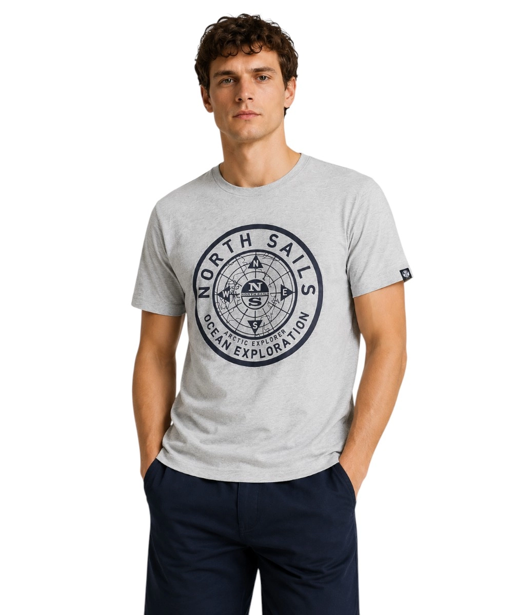 North Sails - Ανδρικό T-shirt Κοντομάνικο Regular Fit 996025-000-0926 Γκρι