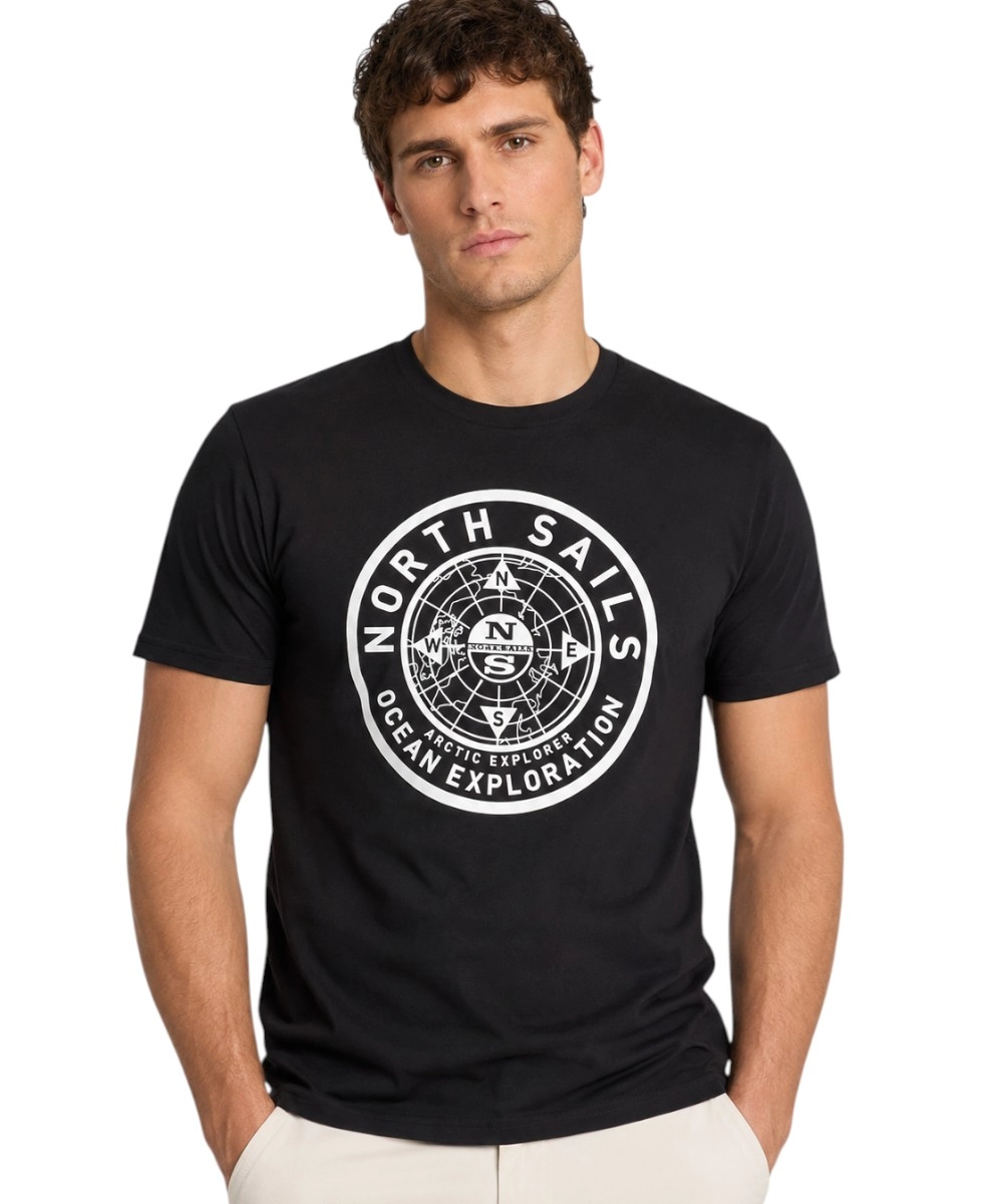 North Sails - Ανδρικό T-shirt Κοντομάνικο Regular Fit 996025-000-0999 Μαύρο