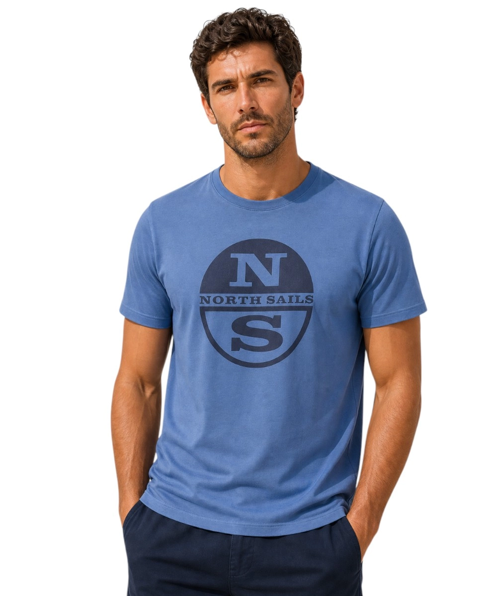 North Sails - Ανδρικό T-shirt Κοντομάνικο Regular Fit 996043-000-0776 Μπλε