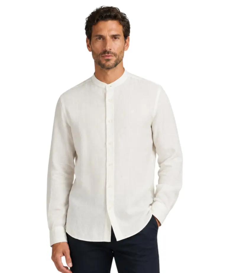 North Sails - Ανδρικό Μακρυμάνικο Πουκάμισο Mandarin Collar 664438-000-0101 Λευκό