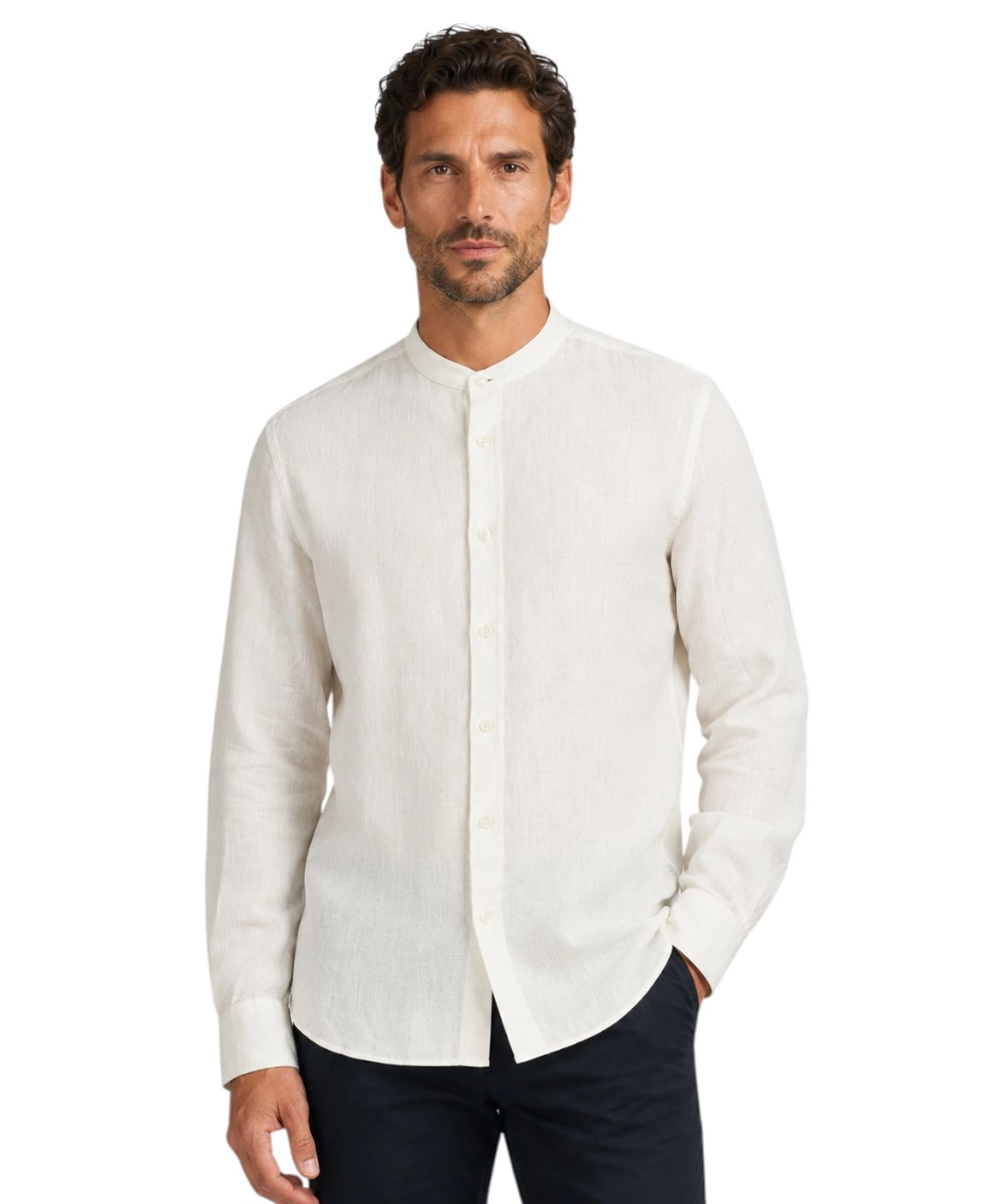 North Sails - Ανδρικό Μακρυμάνικο Πουκάμισο Mandarin Collar 664438-000-0101 Λευκό