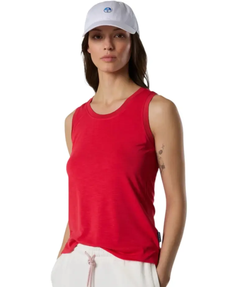 North Sails - Γυναικεία Αμάνικη Μπλούζα Slub Jersey Tank Top 093631-000-0231 Φούξια