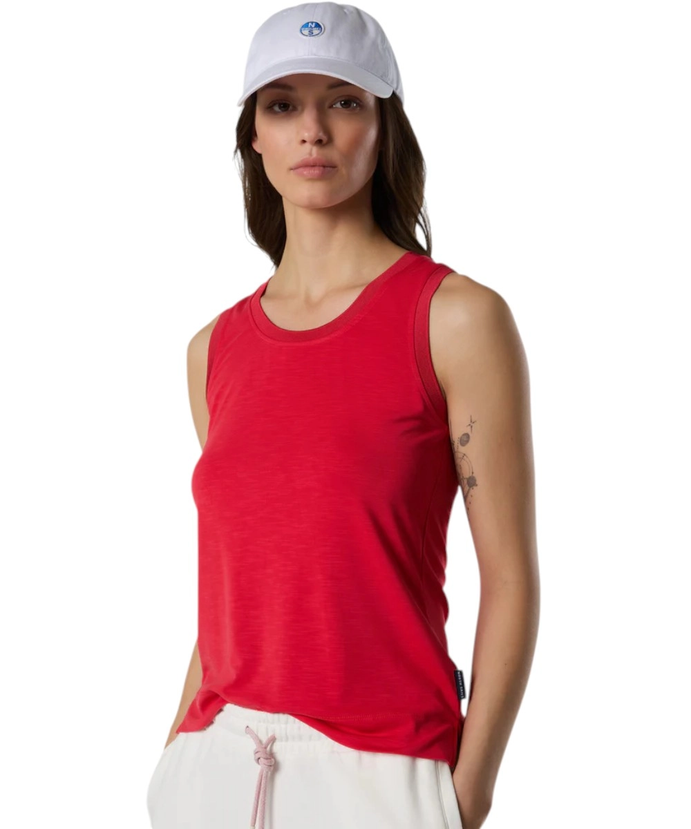 North Sails - Γυναικεία Αμάνικη Μπλούζα Slub Jersey Tank Top 093631-000-0231 Φούξια