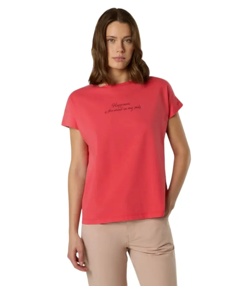 North Sails - Γυναικεία Κοντομάνικη Μπλούζα slogan Print 093567-000-0231 Κόκκινο