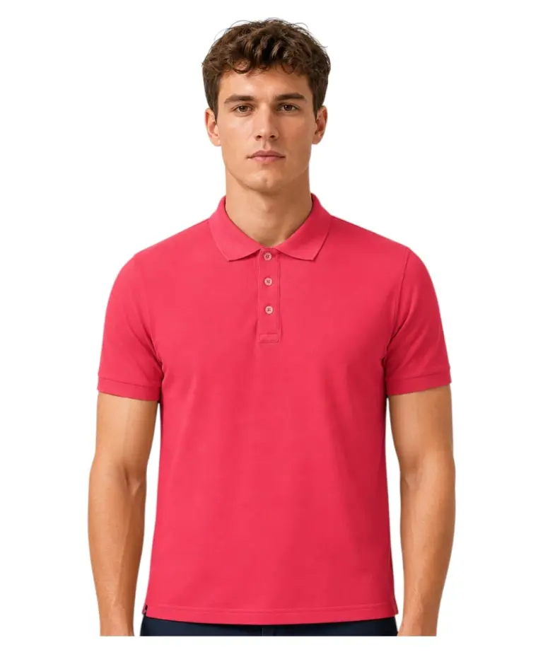 Scuola Nautica Italiana - Ανδρική Κοντομάνικη Μπλούζα Polo 858867-CORAL Κόκκινο