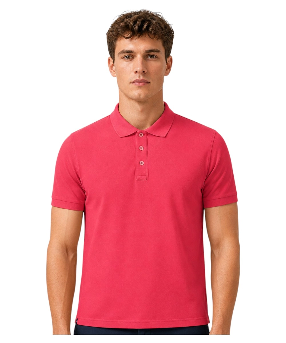 Scuola Nautica Italiana - Ανδρική Κοντομάνικη Μπλούζα Polo 858867-CORAL Κόκκινο