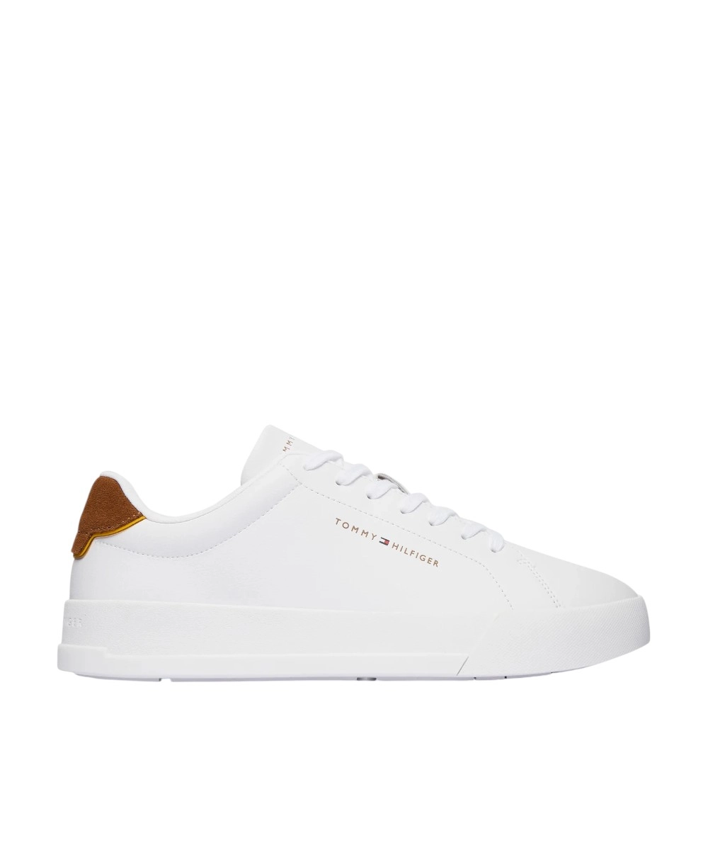 Tommy Hilfiger - Ανδρικά Sneakers Th Court Lth Detail Ess FM0FM05367-02R Λευκό/Καφέ