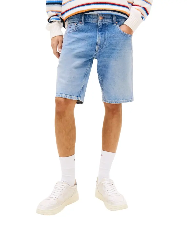 Tommy Hilfiger - Ανδρική Βερμούδα Σορτς Scanton Whiskered Denim Slim Fit DM0DM22981-1A5 Μπλε