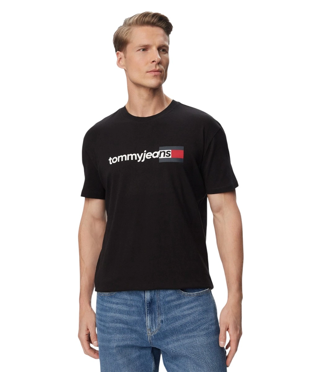 Tommy Hilfiger - Ανδρικό T-shirt Entry Dna Regular Fit DM0DM23406-BDS Μαύρο
