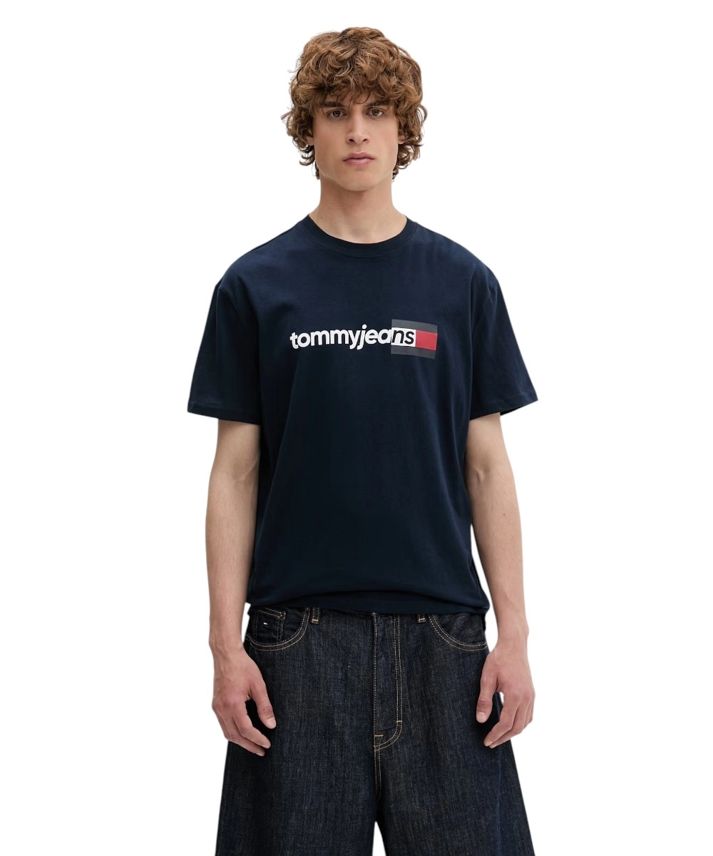 Tommy Hilfiger - Ανδρικό T-shirt Entry Dna Regular Fit DM0DM23406-C1G Μπλε Σκούρο